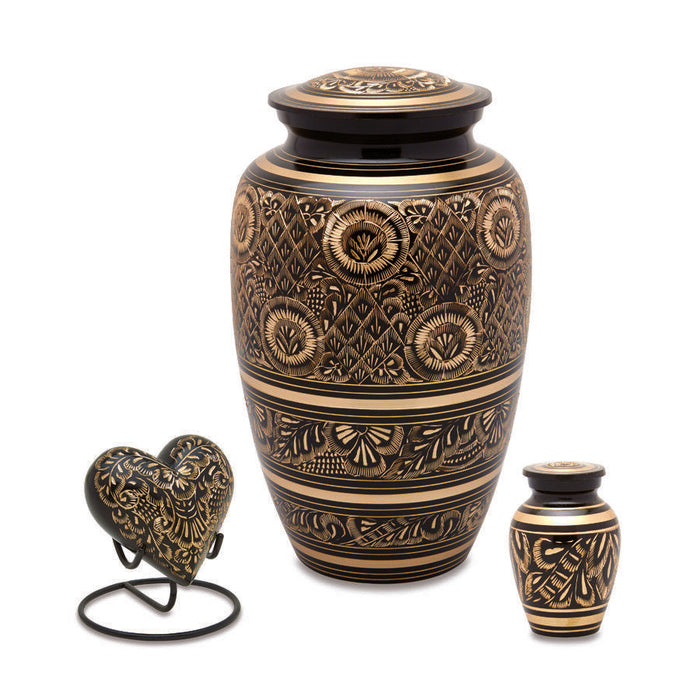 Black Radiance 3 Cubic Inches Small/Keepsake Funeral Cremation Urn for Ashes