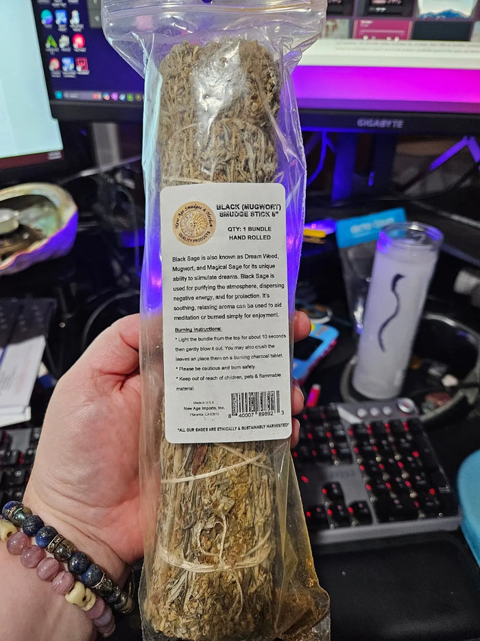 Black Sage and Mugwort Smudge Stick | 8" AzureGreen WHLS