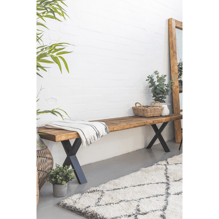 Blencathra Industrial Bench - X Frame Legs - 90cm - 35cm