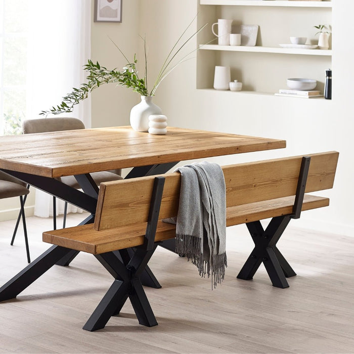 Blencathra Industrial Bench - X Frame Legs - 90cm - 35cm