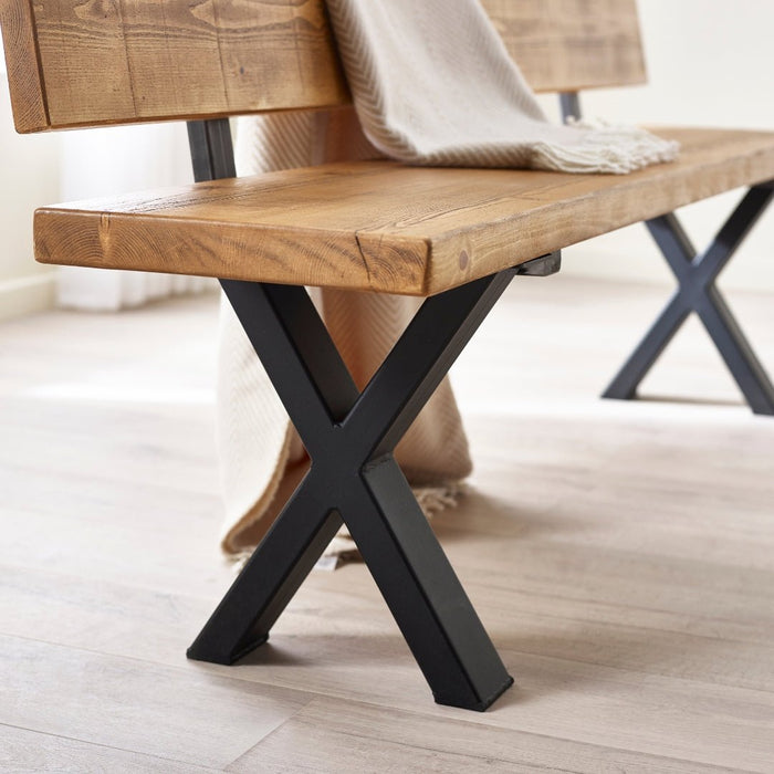 Blencathra Industrial Bench - X Frame Legs - 90cm - 35cm