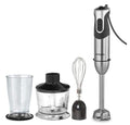 Brabantia 1000W Electric Hand Stick Blender with Beaker, Whisk & Chopping Bowl – Silver