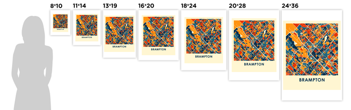 Brampton Ontario Map Print - Full Color Map Poster