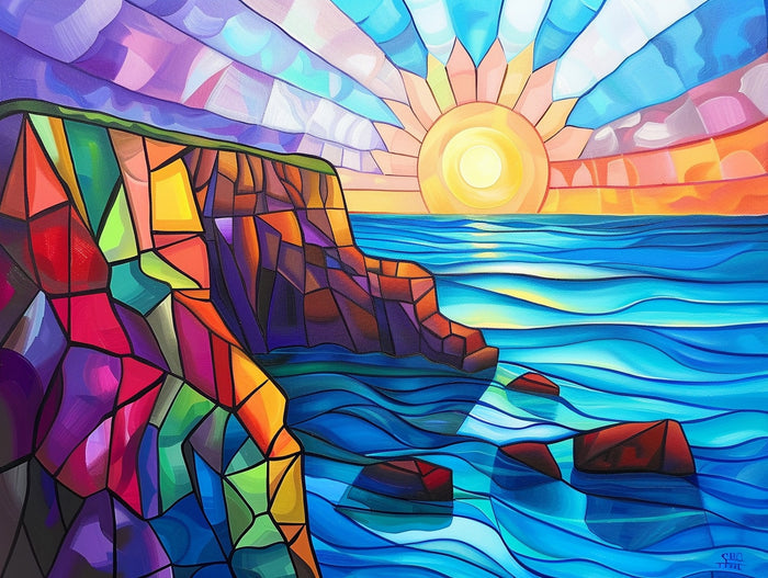 Bright And Vivid Oceanside Cliffs