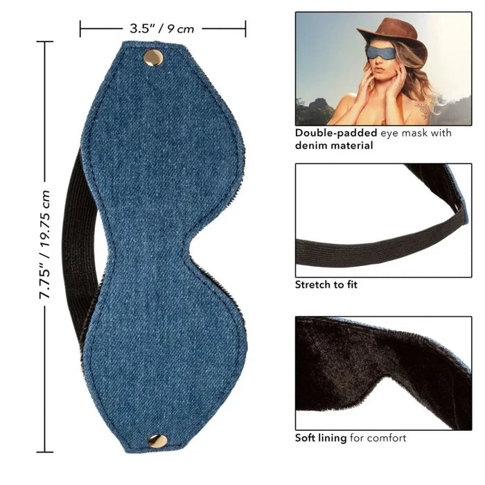 Ride 'em™ Premium Denim Collection Eye Mask - Rolik®