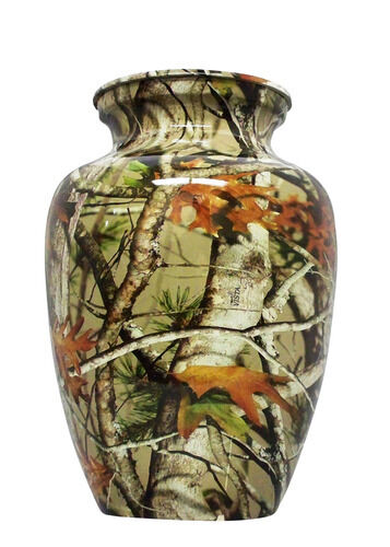 Camouflage Extra Large Adult Funeral Cremation Urn, 300 Cubic Inches