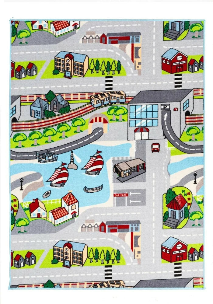 City Roads Kids Play Mat – Educational, Soft & Reversible Rug Home Mart Goods