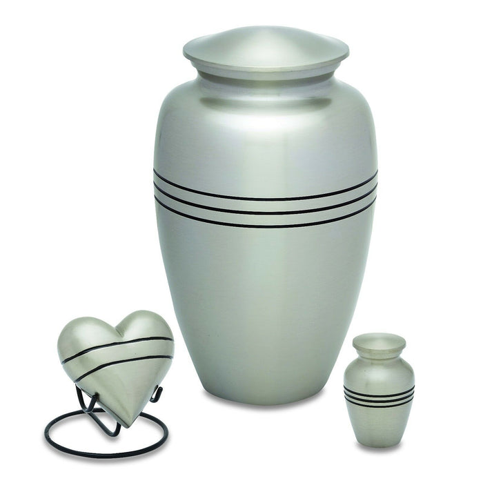 Classic Pewter 210 Cubic Inches Large/Adult Funeral Cremation Urn for Ashes