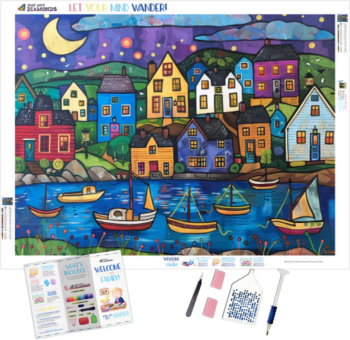 Coastal Village at Twilight