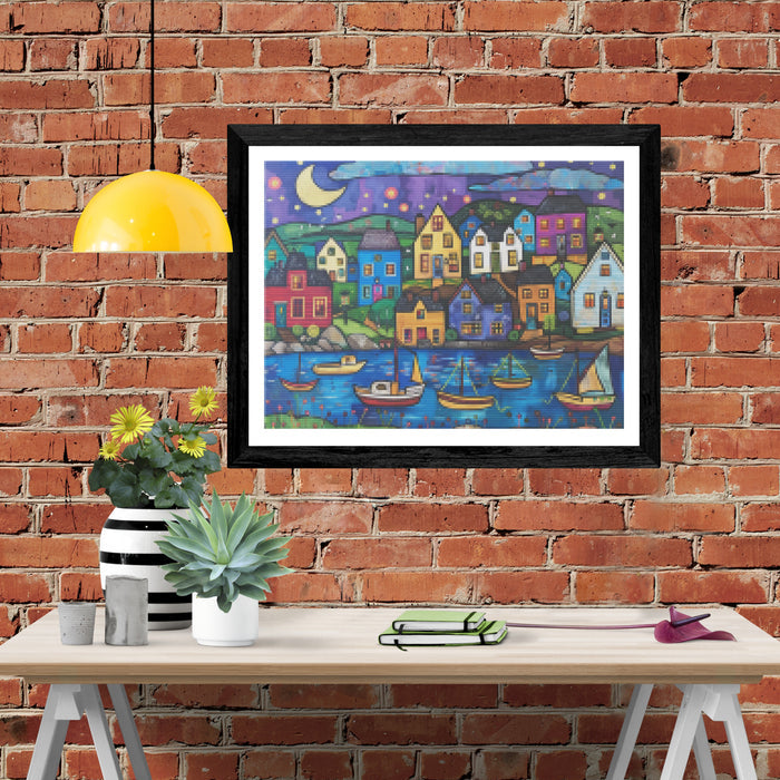 Coastal Village at Twilight