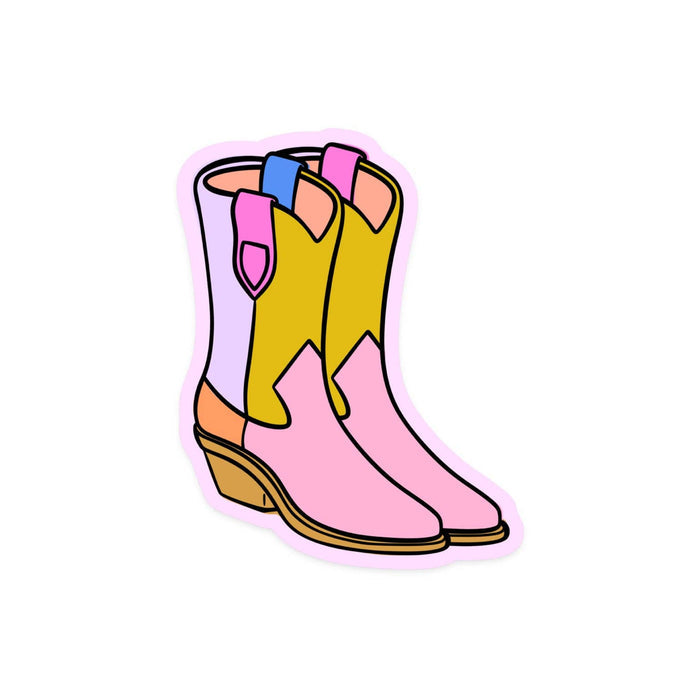 Colorblock Cowgirl Boot Sticker
