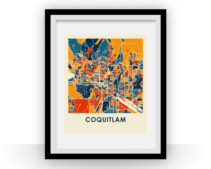 Coquitlam British Columbia Map Print - Full Color Map Poster