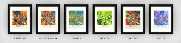 Coquitlam British Columbia Map Print - Full Color Map Poster