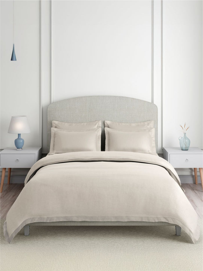 Cotton Charm 100% Cotton 400 TC King Bedsheet with 4 Pillow Covers | Grey Dyed Solid Bedsheet Set