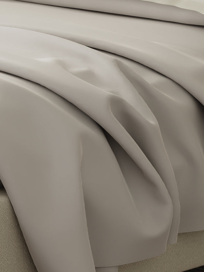 Cotton Charm 400 TC 100% Cotton King Size Dyed Bedsheet with 4 Pillow Covers - Moonbeam