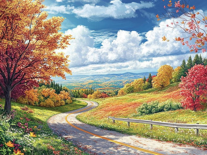 Country Road Through the Seasons