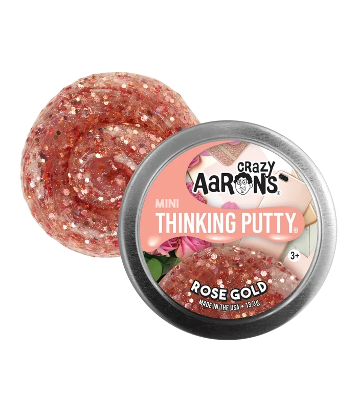 Crazy Aaron's Mini Thinking Putty Tin, Rose Gold (2")