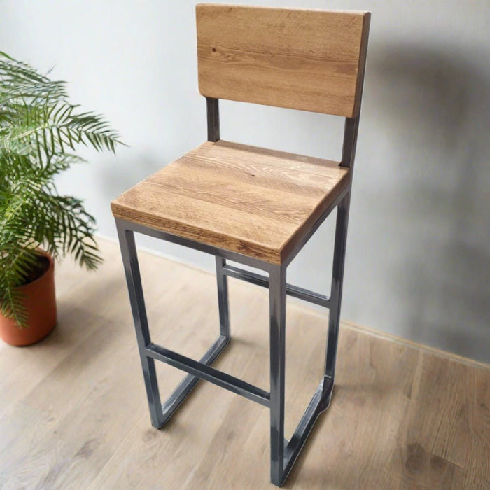 Cruach - Industrial Bar Stool with Backrest -