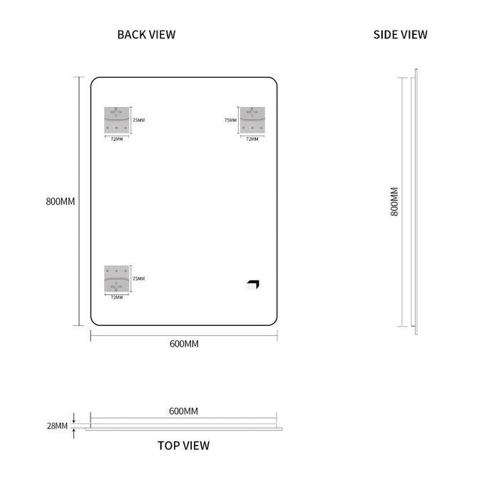 Indulge | Curva 600 x 800 Polished Edge Mirror - Acqua Bathrooms