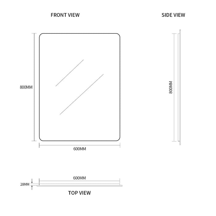 Indulge | Curva 600 x 800 Polished Edge Mirror - Acqua Bathrooms