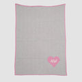 Custom Personalized Baby Sustainable Knit Throw Blanket - Herringbone Heart