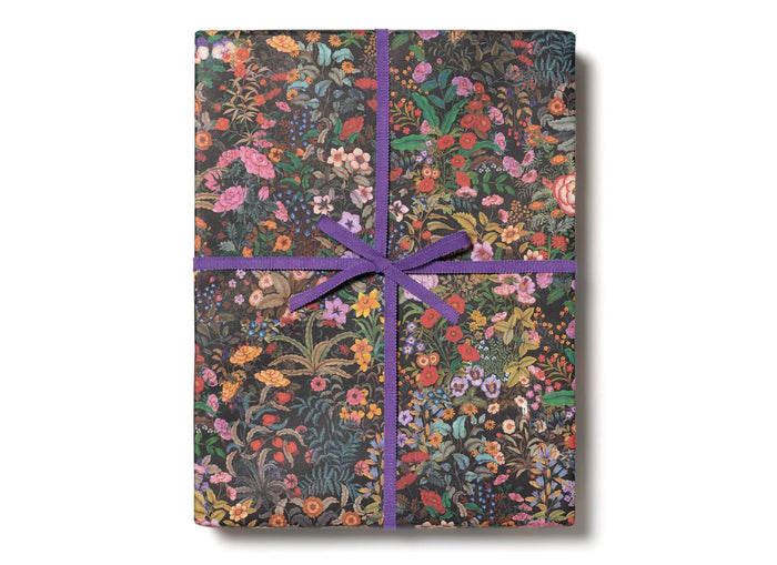 Dark Floral Gift Wrap Sheet | Wrapping Paper