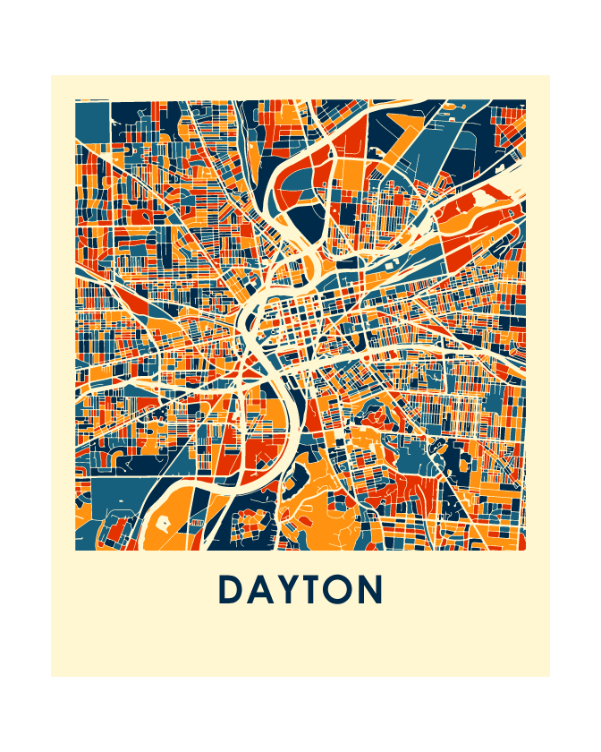 Dayton Map Print - Full Color Map Poster