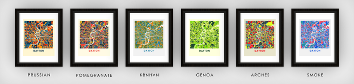 Dayton Map Print - Full Color Map Poster
