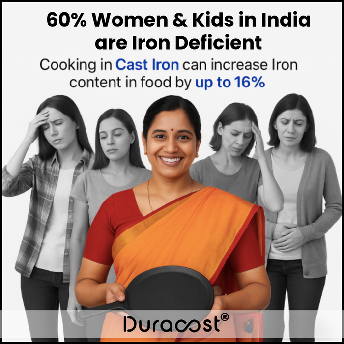 DuraCast® India Cast Iron Skillet: Sear, Saute, and Sizzle with Authentic Flavors | Pre-Seasoned