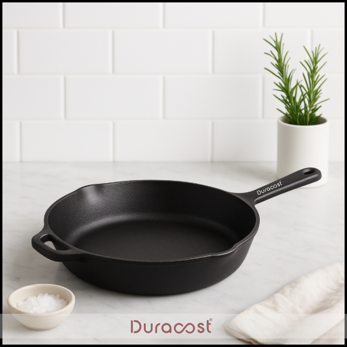 DuraCast® India Cast Iron Skillet: Sear, Saute, and Sizzle with Authentic Flavors | Pre-Seasoned