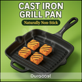 DuraCast® Premium Cast Iron Grill Pan – Heavy Duty Non-Stick Pan for Perfect Grilling & Searing