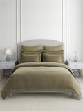 Emblem 100% Cotton 300 TC King Bedsheet with 4 Pillow Covers | Dark Green Dyed Solid Bedsheet Set