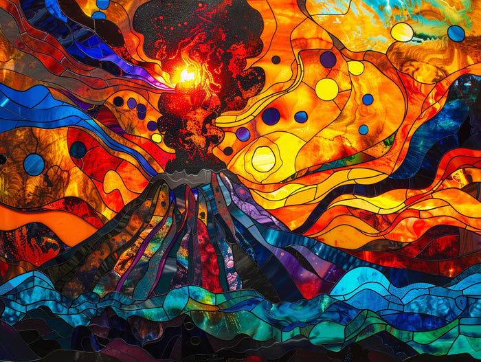 Fiery Volcano Eruption