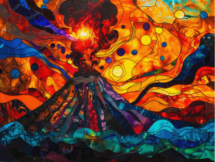Fiery Volcano Eruption