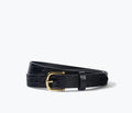 Freda Salvador – Rebecca Belt in Black Embossed Croc