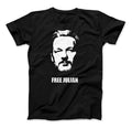 Free Julian Assange Print Wikileaks T-Shirt Political Standard T Black