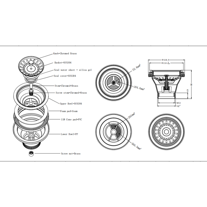 French Gold Sink Drain