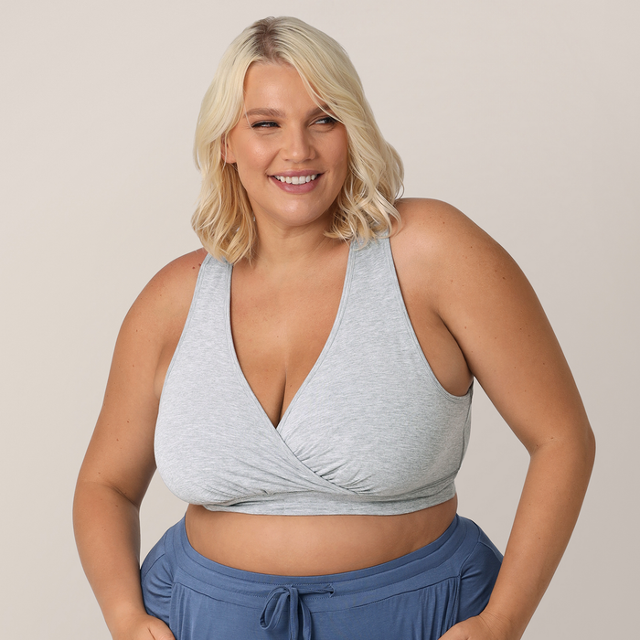 French Terry Racerback Nursing & Sleep Bra | Grey Heather