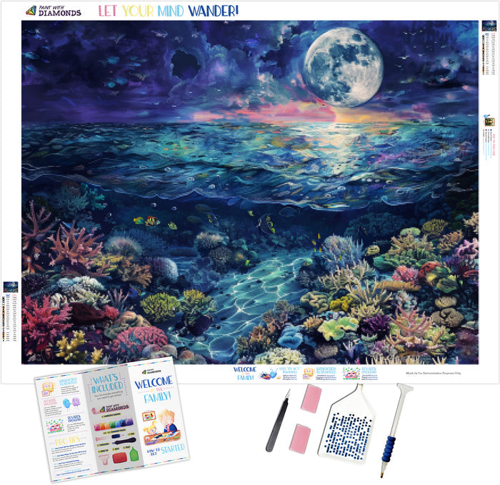 Full Moon Over Coral Seascape