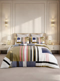 Gardenia Augusta 100% Cotton 300 TC King Bedsheet with 2 Pillow Covers | Multicolor Geometric Print