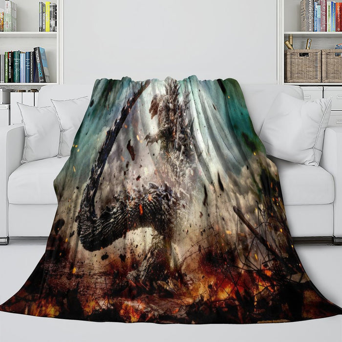 Godzilla Minus One Blanket Flannel Fleece Throw Room Decoration