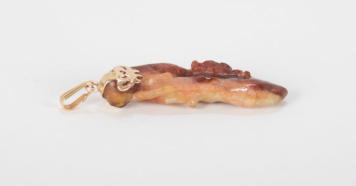 Gold Mounted Jade Pendant