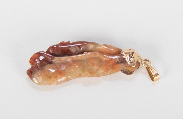 Gold Mounted Jade Pendant