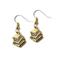 Gold Plated Book Stack Earrings - The New York Public Library Shop