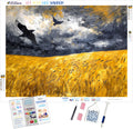 Golden Wheat Field with Crows