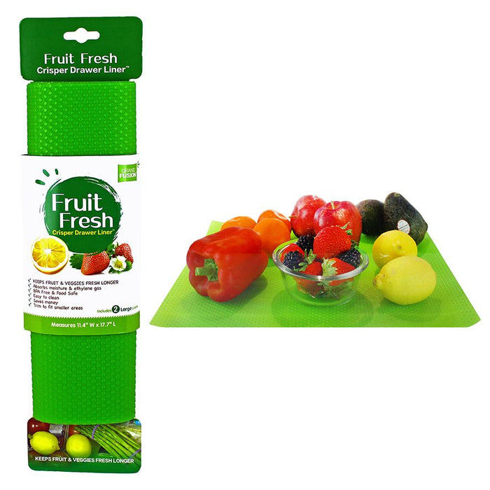 Grand Fusion "Fruit Fresh" Crisper Drawer Liners - Pack of 2 - 29x19cm