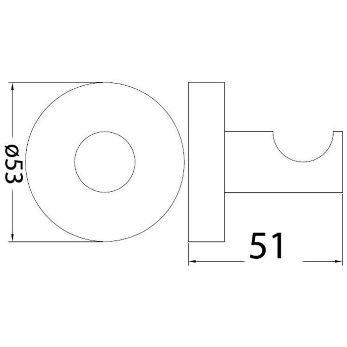 Cesena Brushed Nickel Robe Hook - Acqua Bathrooms