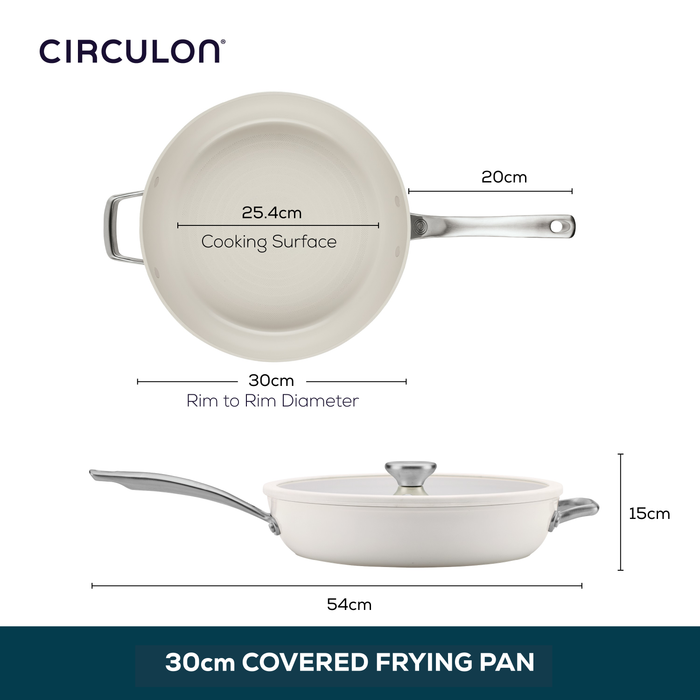 Halo LaserDefense™ Non-Stick Ceramic Frying Pan & Lid - 30cm