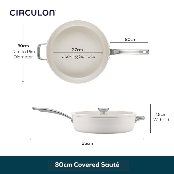 Halo LaserDefense™ Non-Stick Ceramic Sauté Pan & Lid - 4.7L