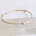 Hammered turquoise bangle -14kt gf